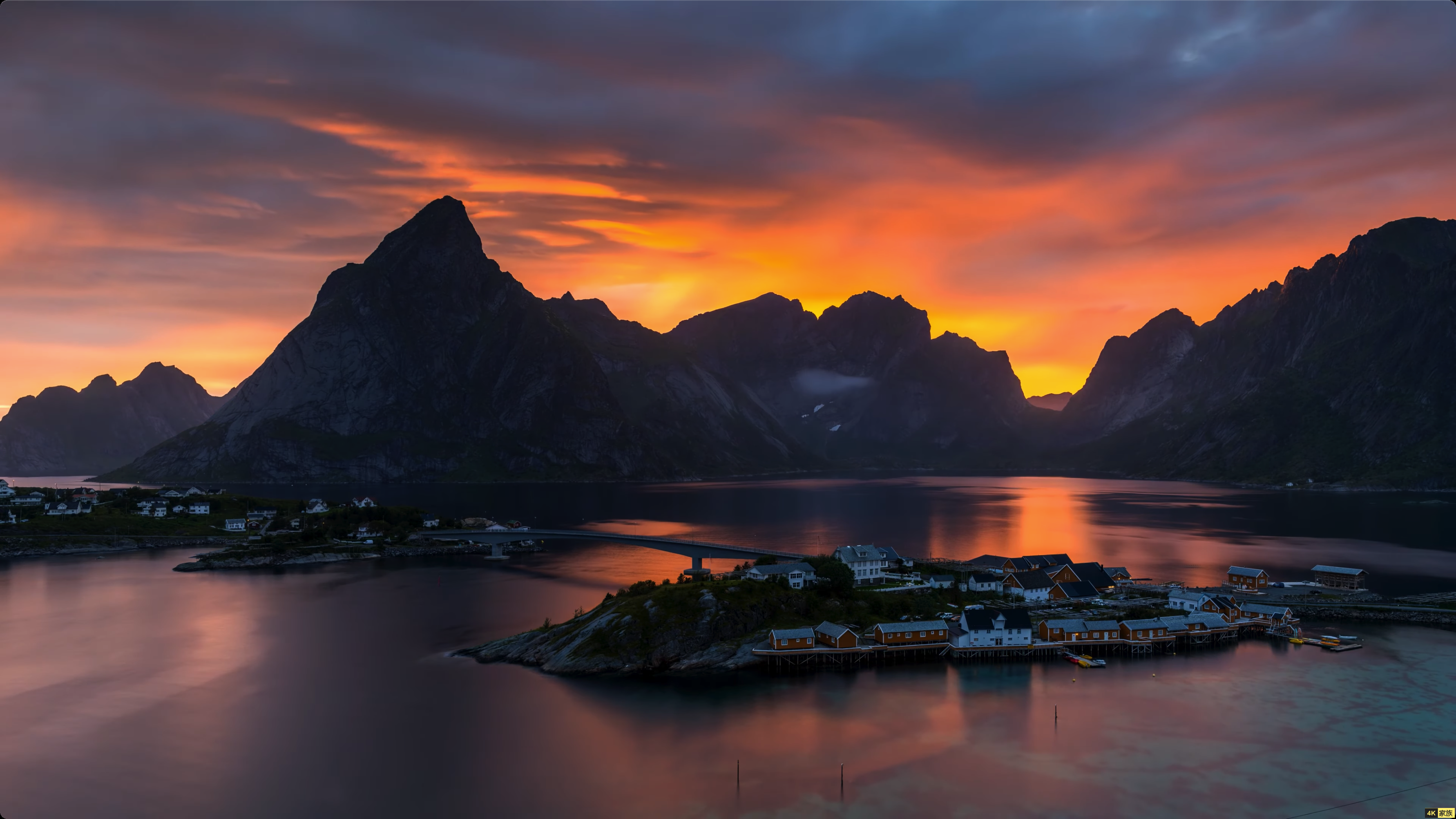 4K动态壁纸推荐 挪威峡谷小镇日落 第2张 4K动态壁纸推荐 挪威峡谷小镇日落 第2张