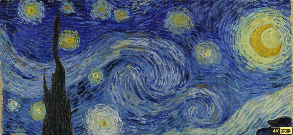 星月夜 (荷兰画家梵高创作油画)18K画质 超高像素 第2张 星月夜 (荷兰画家梵高创作油画)18K画质 超高像素 第2张